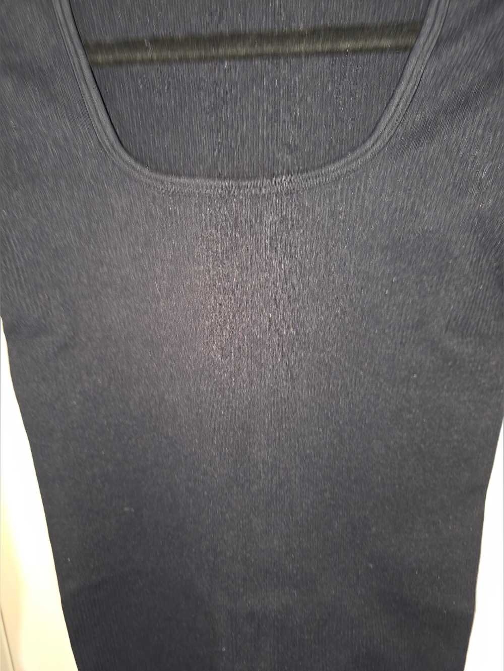 Black Ribbed Square-Neck Jumpsuit - Picture 5 of 10